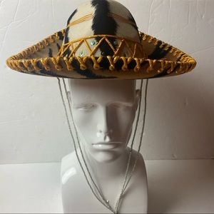 PIGALLE Sombrero Made Mexico Zebra Print Sequins